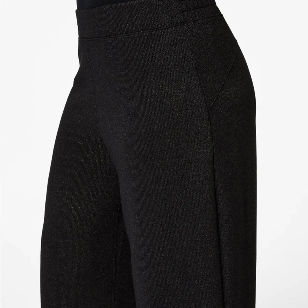 SPANX Black Wide-Leg Lounge Set with Half-Zip Pullover - Picture 5 of 9